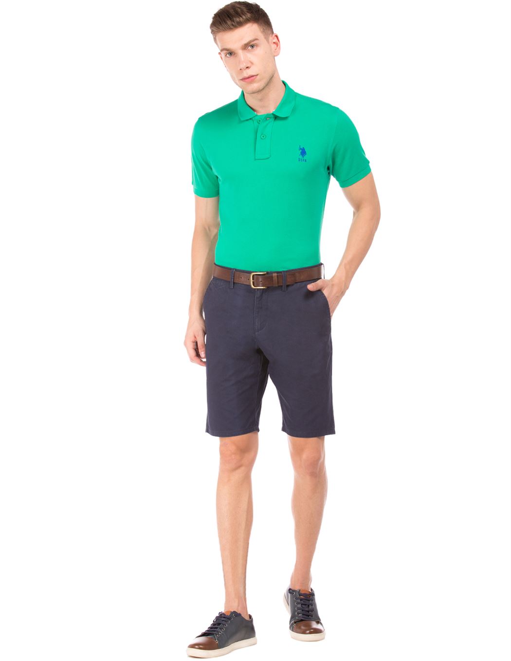 U.S. Polo Assn. Men Casual Wear Green T-Shirt